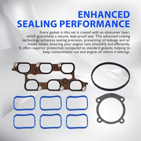 HiSport Lower Intake Manifold Gasket MS972401 12673300 MS19966 Compatible with Buick GMC Cadillac Chevrolet Enclave XTS Traverse Acadia 2009-2016, Lacrosse Camaro SRX STS CTS 3.6L V6 in Saudi Arabia