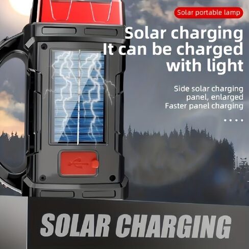 High Lumens Solar Flashlight - LED Work Light with USB-C Rechargeable, Waterproof, Multi-Function Flashlight & Lantern for Camping, Emergencies, and Outdoor in Kuwait