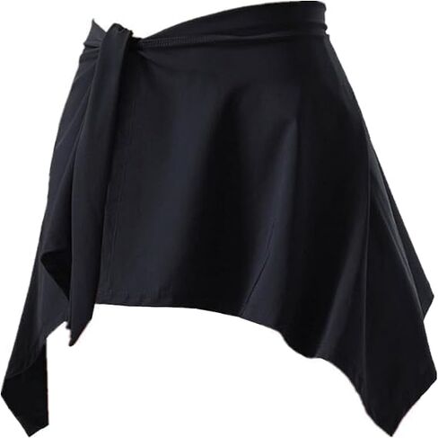 Skorts Tennis Skirt, Sports Skirt Cover Polyester Fiber Soft One Piece Absorbent Yoga Tie Up Skirt for Fitness Tennis (One Size fits All) Black in Saudi Arabia