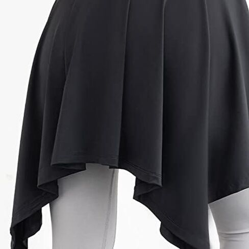 Skorts Tennis Skirt, Sports Skirt Cover Polyester Fiber Soft One Piece Absorbent Yoga Tie Up Skirt for Fitness Tennis (One Size fits All) Black in Saudi Arabia