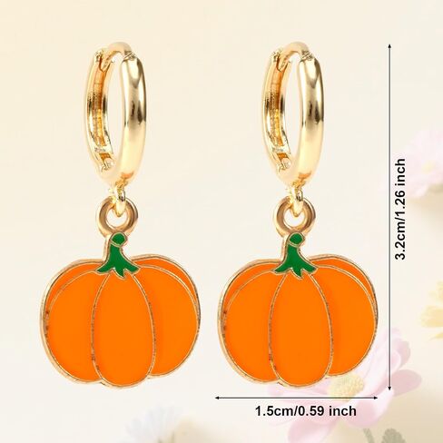 Pumpkin Earrings for Women, Halloween Autumn Thanksgiving Dangle Drop Earrings Cute Fall Jewelry for Women Halloween Party Birthday Present in Saudi Arabia