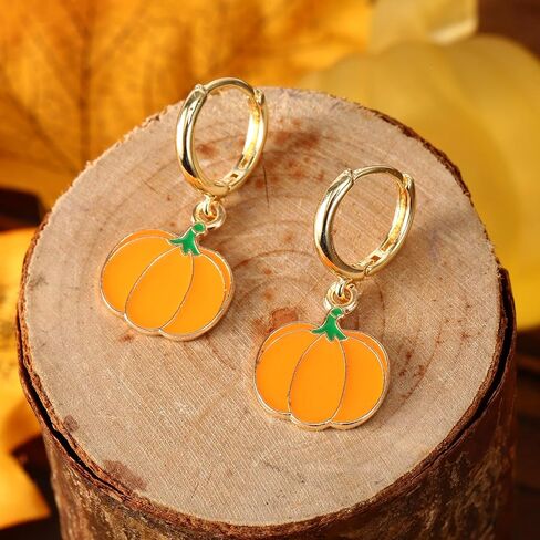 Pumpkin Earrings for Women, Halloween Autumn Thanksgiving Dangle Drop Earrings Cute Fall Jewelry for Women Halloween Party Birthday Present in Saudi Arabia