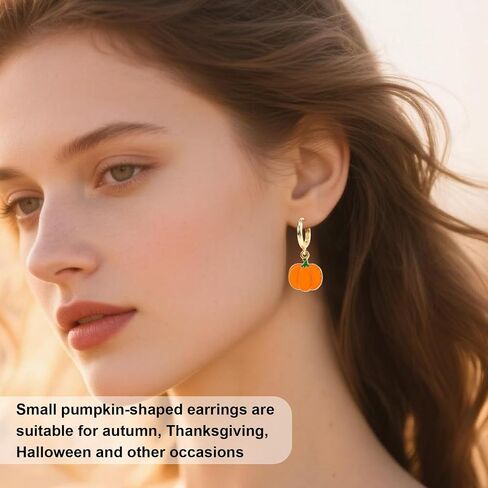 Pumpkin Earrings for Women, Halloween Autumn Thanksgiving Dangle Drop Earrings Cute Fall Jewelry for Women Halloween Party Birthday Present in Saudi Arabia
