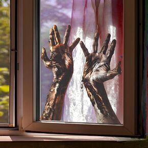 ملصقات نافذة لتزيين الهالوين، ملصقات نافذة على شكل هيكل عظمي لخفاش شبح لتزيين حفلات الهالوين ديكور نافذة زجاجية للمنزل in Kuwait