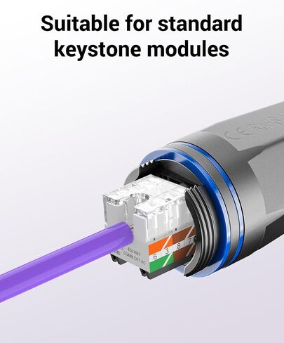 VCELINK IP68 Blank Waterproof RJ45 Coupler Box Interchangeable, Outdoor Keystone Module Cover, Compatible with RJ45/HDMI/Speaker/Coaxial/RCA Keystone, 5 Pack in Kuwait