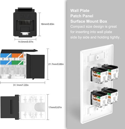 VCELINK IP68 Blank Waterproof RJ45 Coupler Box Interchangeable, Outdoor Keystone Module Cover, Compatible with RJ45/HDMI/Speaker/Coaxial/RCA Keystone, 5 Pack in Kuwait