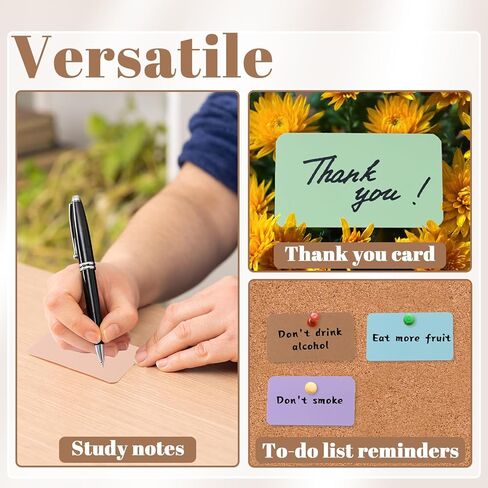 120Pcs Small Blank Paper Message Note Business Cards, 3.5x2'' Mini Index Cards for Gift, 8 Colors Blank Vocabulary Word Flash Study Cards Double Sided, Colored Notecards Unlined in Kuwait