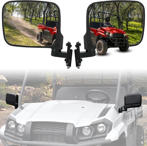 SAUTVS Adjustable Side Mirrors Compatible with Kawasaki Mule PRO-MX 2019-2025, High-definition Clear Exterior Wider Foldable Side Rearview Mirror with Bracket Accessories, 2PCS in Saudi Arabia