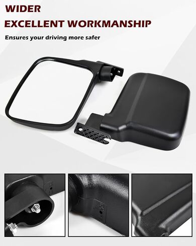 SAUTVS Adjustable Side Mirrors Compatible with Kawasaki Mule PRO-MX 2019-2025, High-definition Clear Exterior Wider Foldable Side Rearview Mirror with Bracket Accessories, 2PCS in Saudi Arabia