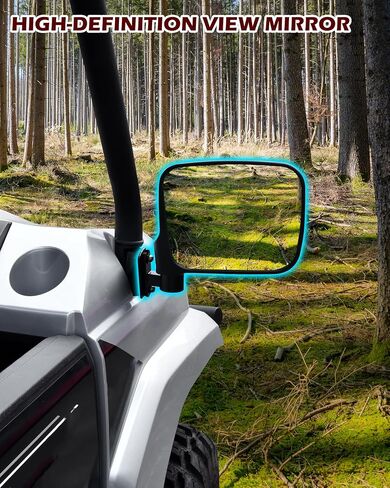 SAUTVS Adjustable Side Mirrors Compatible with Kawasaki Mule PRO-MX 2019-2025, High-definition Clear Exterior Wider Foldable Side Rearview Mirror with Bracket Accessories, 2PCS in Saudi Arabia