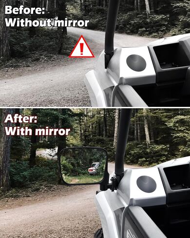 SAUTVS Adjustable Side Mirrors Compatible with Kawasaki Mule PRO-MX 2019-2025, High-definition Clear Exterior Wider Foldable Side Rearview Mirror with Bracket Accessories, 2PCS in Saudi Arabia