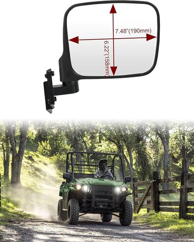 SAUTVS Adjustable Side Mirrors Compatible with Kawasaki Mule PRO-MX 2019-2025, High-definition Clear Exterior Wider Foldable Side Rearview Mirror with Bracket Accessories, 2PCS in Saudi Arabia