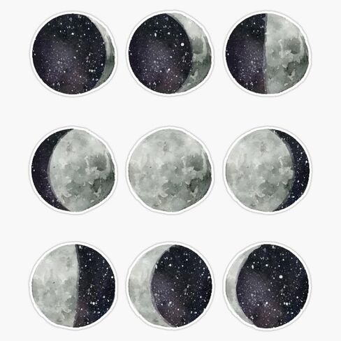 MAGNET Moon Phases - Moon Shirt - Moon Dress - Moon - Watercolor & Ink Magnetic Vinyl Sticker Decal Magnet 5" in Saudi Arabia