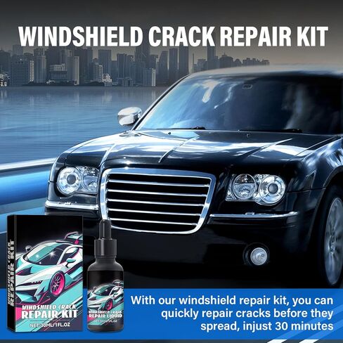 طقم إصلاح تشققات الزجاج الأمامي مكون من قطعتين، مجموعة إصلاح الزجاج الأمامي المتشققة الجديدة 2025، أداة إصلاح شرائح الزجاج الأمامي الاحترافية سهلة الاستخدام للسيارات، إصلاح سريع للزجاج الأمامي والمرايا وجميع أنواع التشققات in Kuwait