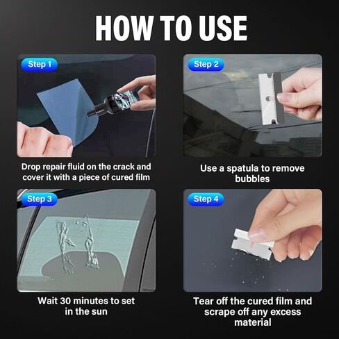 طقم إصلاح تشققات الزجاج الأمامي مكون من قطعتين، مجموعة إصلاح الزجاج الأمامي المتشققة الجديدة 2025، أداة إصلاح شرائح الزجاج الأمامي الاحترافية سهلة الاستخدام للسيارات، إصلاح سريع للزجاج الأمامي والمرايا وجميع أنواع التشققات in Kuwait