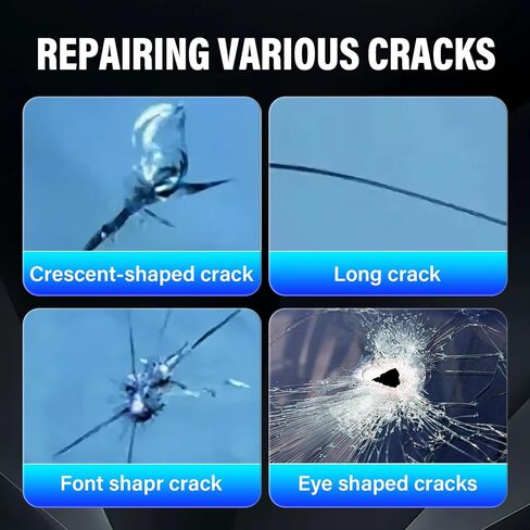 طقم إصلاح تشققات الزجاج الأمامي مكون من قطعتين، مجموعة إصلاح الزجاج الأمامي المتشققة الجديدة 2025، أداة إصلاح شرائح الزجاج الأمامي الاحترافية سهلة الاستخدام للسيارات، إصلاح سريع للزجاج الأمامي والمرايا وجميع أنواع التشققات in Kuwait