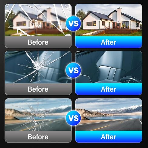 طقم إصلاح تشققات الزجاج الأمامي مكون من قطعتين، مجموعة إصلاح الزجاج الأمامي المتشققة الجديدة 2025، أداة إصلاح شرائح الزجاج الأمامي الاحترافية سهلة الاستخدام للسيارات، إصلاح سريع للزجاج الأمامي والمرايا وجميع أنواع التشققات in Kuwait