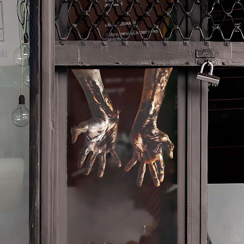 ملصقات نافذة لتزيين الهالوين، ملصقات نافذة على شكل هيكل عظمي لخفاش شبح لتزيين حفلات الهالوين ديكور نافذة زجاجية للمنزل in Kuwait