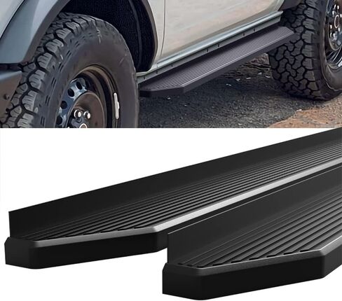 HD Ridez Running Board 6" Black Compatible with Ford Bronco 2021-2025 Sport Utility 2-Door (Nerf Bar Side Steps Side Bars) in Saudi Arabia