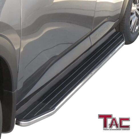 لوحات تشغيل TAC متوافقة مع 2022-2025 Nissan Pathfinder SUV 5.5 بوصة من الألومنيوم بخطوات جانبية سوداء وقضبان Nerf وقضبان خطوة وإكسسوارات خارجية قطعتين in Saudi Arabia