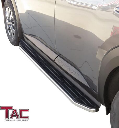لوحات تشغيل TAC متوافقة مع 2022-2025 Nissan Pathfinder SUV 5.5 بوصة من الألومنيوم بخطوات جانبية سوداء وقضبان Nerf وقضبان خطوة وإكسسوارات خارجية قطعتين in Saudi Arabia