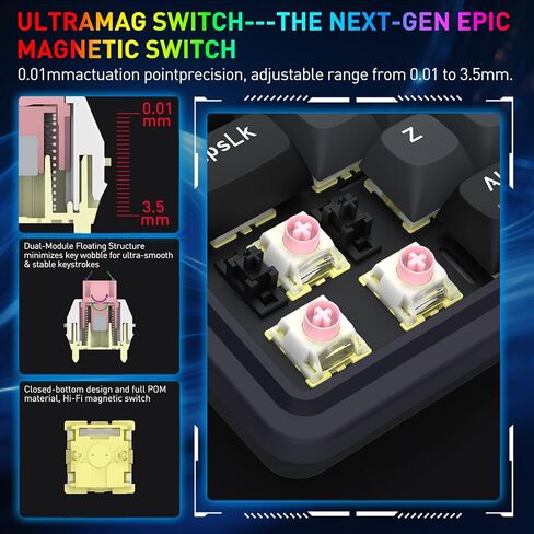 Redragon K709 PRO 65% Wireless Gasket RGB Gaming Keyboard, 68 Keys Hot-Swap Compact Mechanical Keyboard w/Free-Mod Socket, 5-Layer Noise Dampening & Round PBT Keycaps, Quiet Custom Linear Switch in Kuwait