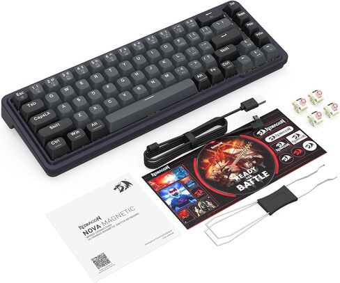Redragon K709 PRO 65% Wireless Gasket RGB Gaming Keyboard, 68 Keys Hot-Swap Compact Mechanical Keyboard w/Free-Mod Socket, 5-Layer Noise Dampening & Round PBT Keycaps, Quiet Custom Linear Switch in Kuwait