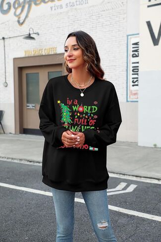 KIMSOONG Christmas Sweatshirt for Women Be A Cindy Lou Who Shirt Cute Christmas Graphic Tshirts Oversized Long sleeve Tops in Kuwait