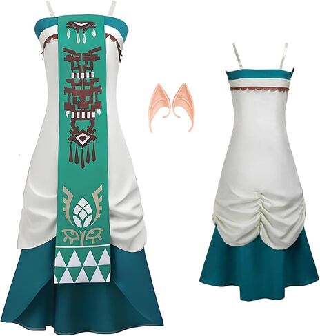 Women's Game Cosplay Princess Blue Outfit Uniform Full Set Halloween Party Costume in Kuwait