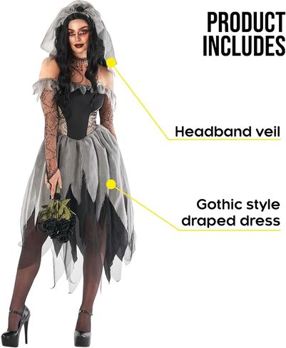 Morph Corpse Bride Costume for Women, Zombie Bride Costume Women, Womens Halloween Costumes in Saudi Arabia