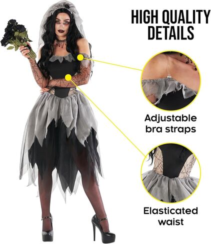 Morph Corpse Bride Costume for Women, Zombie Bride Costume Women, Womens Halloween Costumes in Saudi Arabia