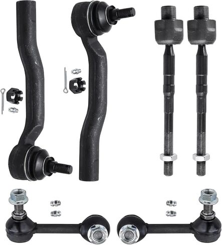 Detroit Axle - 6pc Front Tie Rods Kit for 2007-2013 Mazda CX-9, 4 Inner Outer Tie Rod Ends 2 Sway Bar End Links 2008 2009 2010 2011 2012 Replacement in Saudi Arabia