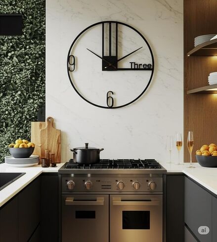 Modern Wall Clock - Silent, Non-Ticking Decorative Timepiece for Home & Office (World Map Design) in Saudi Arabia