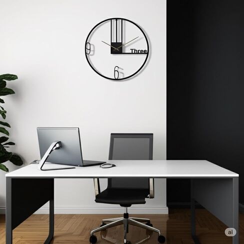 Modern Wall Clock - Silent, Non-Ticking Decorative Timepiece for Home & Office (World Map Design) in Saudi Arabia