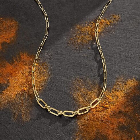 Ross-Simons 18kt Gold Over Sterling Enlarged Paper Clip Link Necklace in Saudi Arabia
