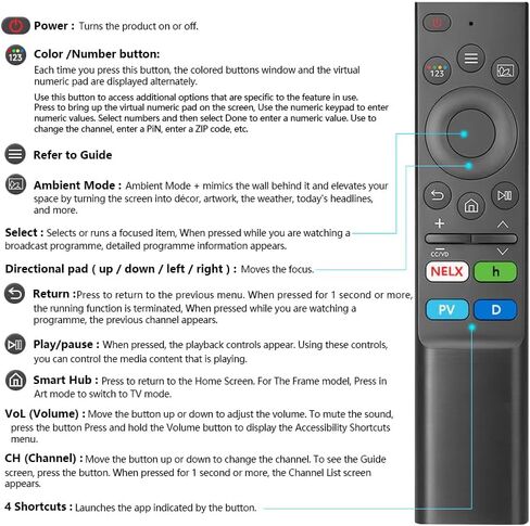 for Samsung TV Replacement Remote, Compatible for Samsung Frame Smart TVs BN59-01385A Universal Voice Control Remotes QLE Battery Version in Saudi Arabia