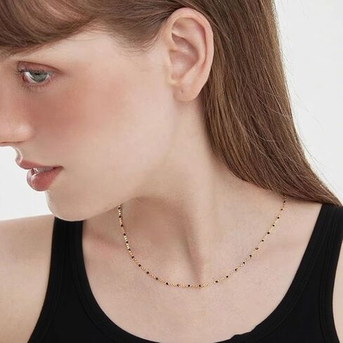 Elegant Boho Beaded Clavicle Chain Necklace for Women by LUXUkisskids, 18K Gold Plated Hypoallergenic 316L Stainless Steel Thin Chain Choker Necklaces, Summer Beach Vacation Jewelry in Saudi Arabia