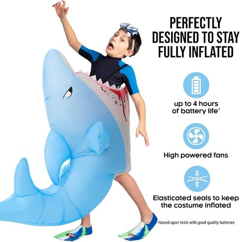 Morph Inflatable Shark Costume For Kids, Shark Attack Halloween Outfit, Halloween Blow Up For Fun Dress-Up in Saudi Arabia