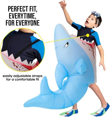 Morph Inflatable Shark Costume For Kids, Shark Attack Halloween Outfit, Halloween Blow Up For Fun Dress-Up in Saudi Arabia