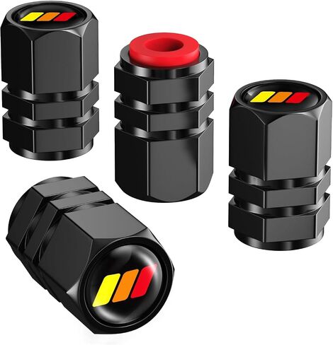 Two-Color Sports for Dodge Tire Valve Stem Cap Cover for Belt O-Ring Seal Corrosion Resistant Tire Valve Stem Air Cap 4 Pack in Saudi Arabia