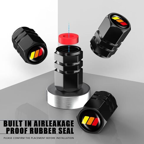 Two-Color Sports for Dodge Tire Valve Stem Cap Cover for Belt O-Ring Seal Corrosion Resistant Tire Valve Stem Air Cap 4 Pack in Saudi Arabia