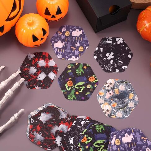 25pcs Sensor Covers for Libre 2/3, Halloween Print Style Sensor Stickers Waterproof and Sweatproof CGM Monitor Adhesive Patches for Libre Over Patch Accessories (5 Styles) in Saudi Arabia