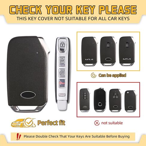 FT FUNTOR لغطاء Kia Key Fob، متوافق مع Kia Soul Forte Telluride K5 Seltos NIRO Sportage Sorento، 5 أزرار TPU لغطاء Kia K5 Key Fob مع حافة فضية (B-أبيض) in Kuwait