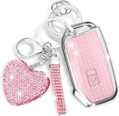 FT FUNTOR لغطاء Kia Key Fob، متوافق مع Kia Soul Forte Telluride K5 Seltos NIRO Sportage Sorento، 5 أزرار TPU لغطاء Kia K5 Key Fob مع حافة فضية (B-أبيض) in Kuwait