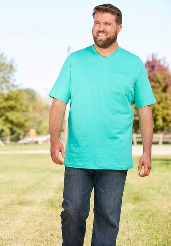 KingSize Men's Big & Tall Shrink-Less Lightweight Longer-Length V-Neck T-Shirt in Saudi Arabia