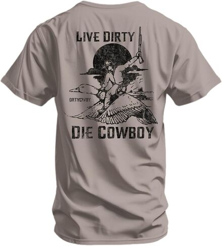 Combat Iron Men's Graphic T-Shirt | Live Dirty Die Cowboy | Athletic Fit, Tagless Comfort in Saudi Arabia