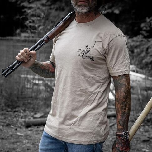 Combat Iron Men's Graphic T-Shirt | Live Dirty Die Cowboy | Athletic Fit, Tagless Comfort in Saudi Arabia