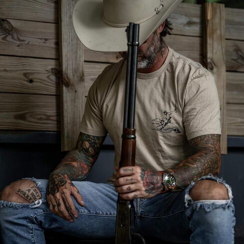 Combat Iron Men's Graphic T-Shirt | Live Dirty Die Cowboy | Athletic Fit, Tagless Comfort in Saudi Arabia