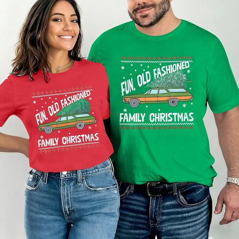 Christmas Couples Shirts His and Her Holiday Matching Funny Christmas Family Pajamas Short Sleeve Tees Top in Saudi Arabia