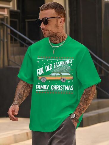 Christmas Couples Shirts His and Her Holiday Matching Funny Christmas Family Pajamas Short Sleeve Tees Top in Saudi Arabia